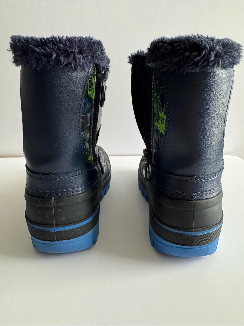 Kids Navy Blue Astronaut Winter Boots